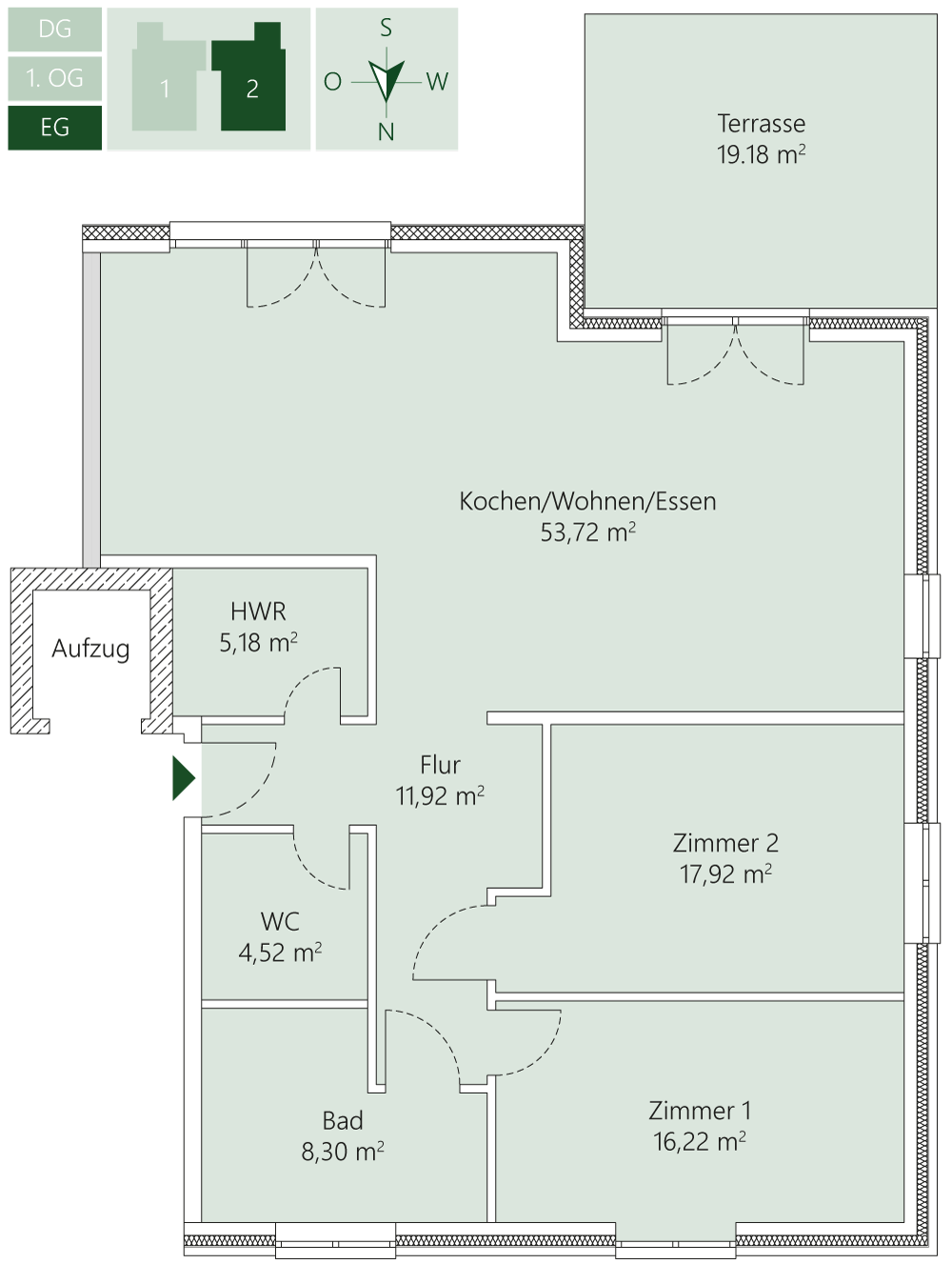 Klostermühlenweg Erdgeschoss-Wohnung 2